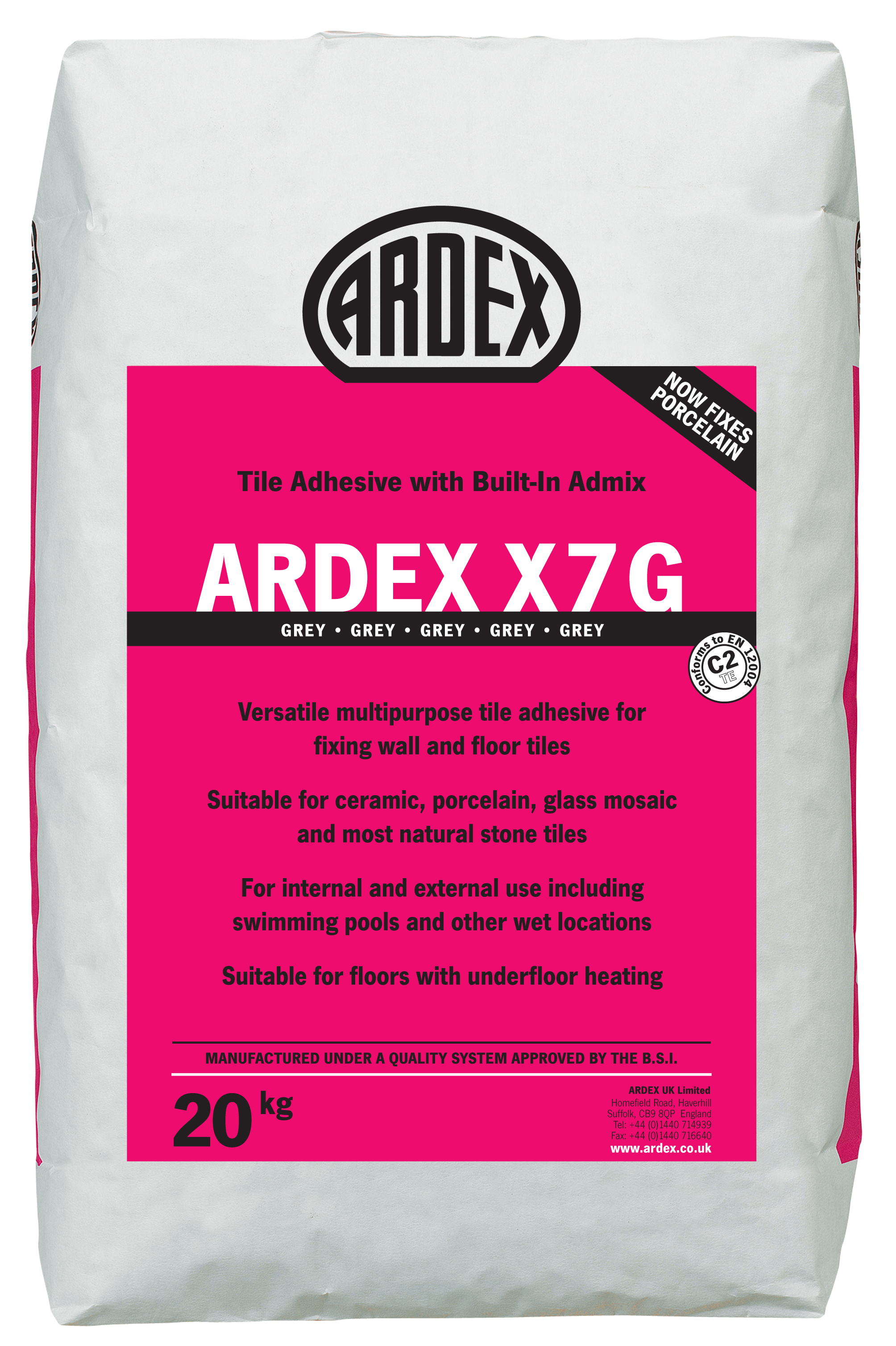 Ardex X7 Grey Standard Setting Flexible Wall & Floor Adhesive 20kg
