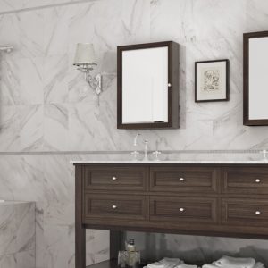Dolomite Carrara Marble Gloss Ceramic Wall 25x40cm