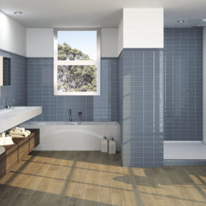 Rustic Gloss Blue Ceramic Wall 7.5x15cm