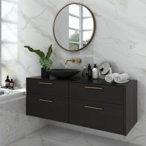 Atmosphere gold veined rectangle marble look Polished Porcelain