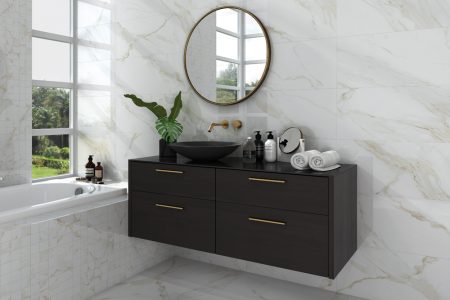 Atmosphere gold veined rectangle marble look Polished Porcelain