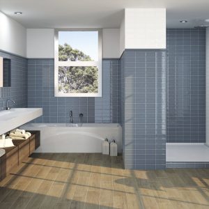 Rustic Gloss Blue Ceramic Wall 7.5x15cm