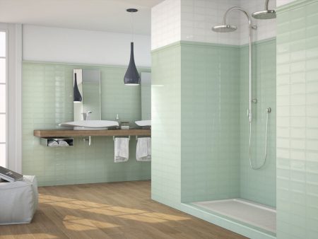 Rustic Gloss Mint Green Ceramic Wall 7.5x15cm - Image 2