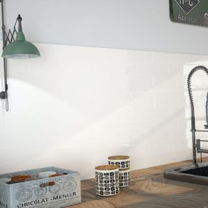 Rustic Gloss White Ceramic Wall 7.5x15cm