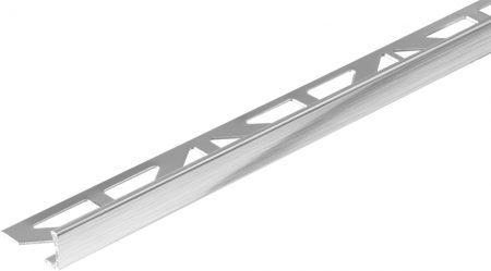 Square Edge (L-shape) Tile Trim 10mm x 2.5mtr Silver Brushed Anodised Aluminium (Dural Durosol - DSA1062-SF)