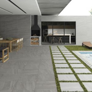 2cm thick Trafalgar Dark Grey 60x60x2cm Porcelain Tiles for outside use