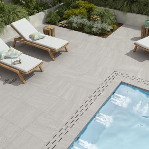 2cm thick Trafalgar White 60x60x2cm Porcelain Tiles for outside use