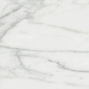 Large format polished Carrara Marble effect porcelain floor