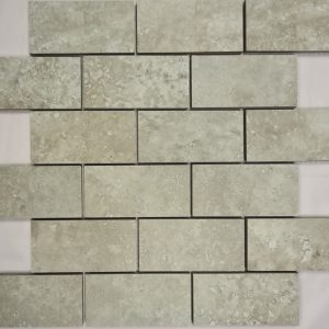 Valley Mixed Grey Porcelain Brick Mosaic 30x30cm (10476)