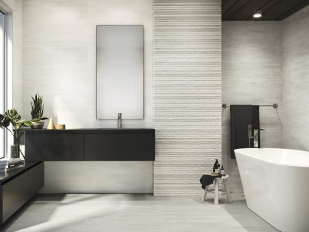 Glacier Silver White Matt Ceramic wall tile Decor 30x90cm