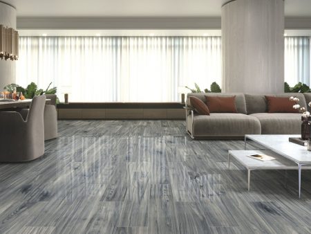 Luster Sky Wood effect Polished Porcelain 20x120cm