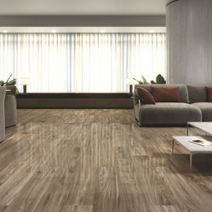 Luster Teak Wood effect Polished Porcelain 20x120cm