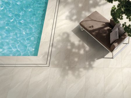 2cm thick Tivoli Beige Porcelain Tiles for outside use 60x60x2cm