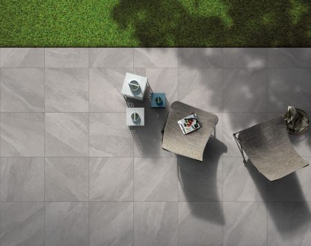 2cm thick Tivoli Grey Porcelain Tiles for outside use 60x60x2cm
