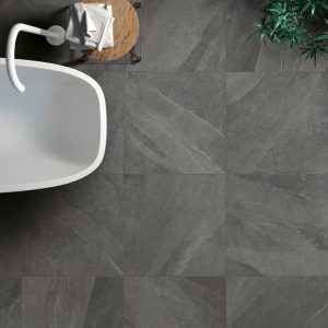 1cm thick Tivoli Black Porcelain Tiles 60x60cm
