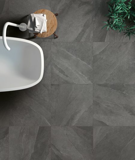1cm thick Tivoli Black Porcelain Tiles 60x60cm
