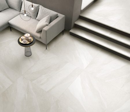 1cm thick Tivoli White Porcelain Tiles 60x60cm
