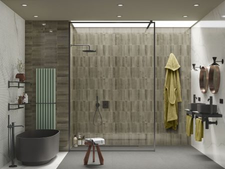 Lume Greige wall tiles 6x24cm (internal and external use) - Image 3