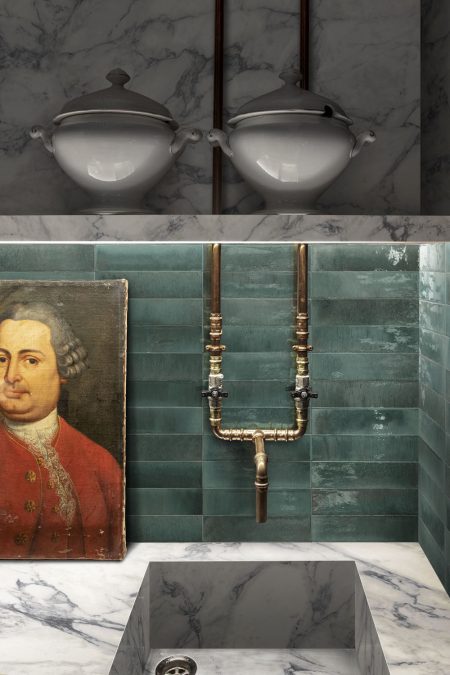 Lume Turquoise wall tiles 6x24cm (internal and external use) - Image 3