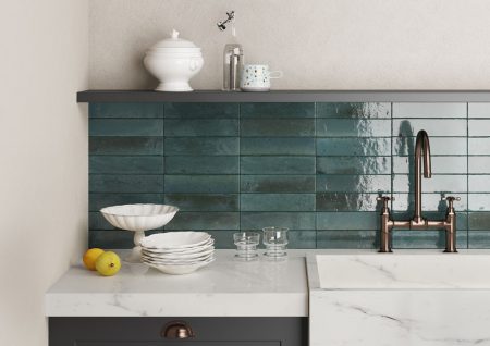 Lume Blue wall tiles 6x24cm (internal and external use) - Image 4