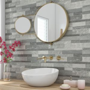 Stella Grey Feature porcelain wall 15x59cm