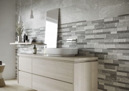Stella Grey Plain porcelain wall 15x59cm - Image 2