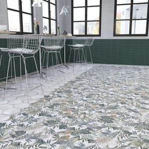 Botanical Plain Taupe Matt Hexagon Wall and Floor 22.5x25.9cm