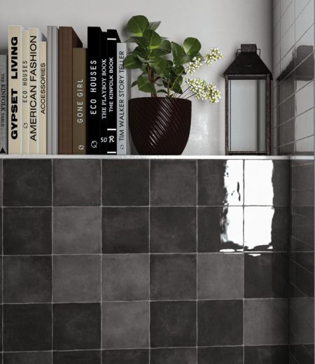 Rhapsody Anthracite Gloss ceramic wall 13x13cm