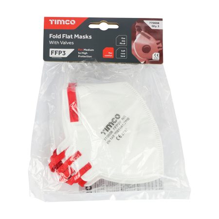 Fold Flat Mask with Valve FFP3 (Pack of 3) - Image 3