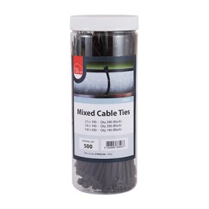 Cable Tiles Mixed Tube of 500 - Black
