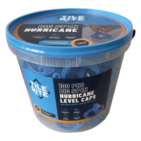 TileRite - Big Spin Hurricane Level Caps Blue (100 piece Bucket)