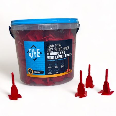 TileRite - 5mm Big Spin Hurricane Deep Base 15-25mm Red (250 piece Bucket)