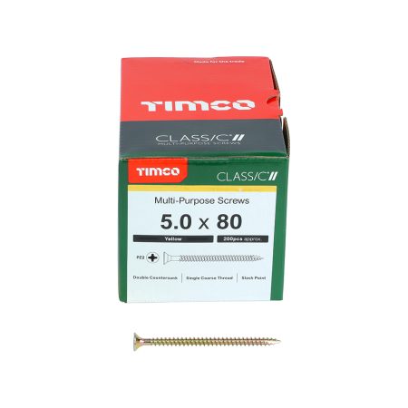 Classic Wood Screws 5.0x80mm (Box 200) - Image 2