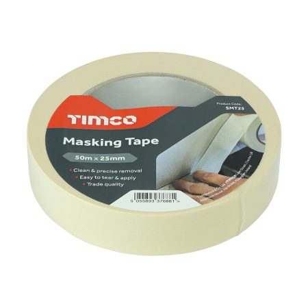 Cream Masking Tape 50 metre roll - Image 2
