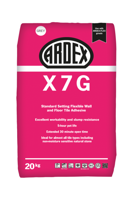 Ardex X7 Grey Standard Setting Flexible Wall & Floor Adhesive 20kg