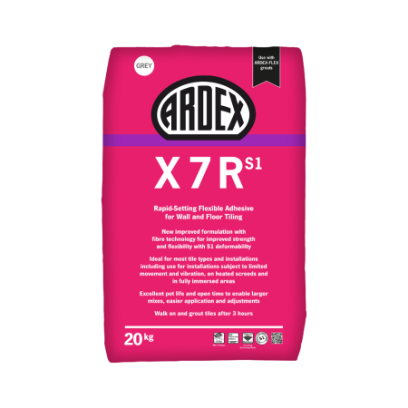 Ardex X7R Grey Rapid Setting Flexible Wall & Floor Adhesive 20kg