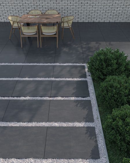 2cm thick Geo Grafite Porcelain Tiles for outside use 80x80x2cm