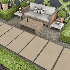 2cm thick Geo Sand Porcelain Tiles for outside use 80x80x2cm