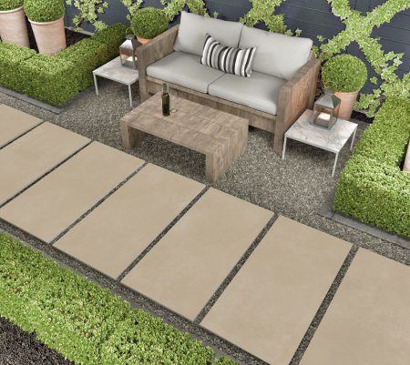 2cm thick Geo Sand Porcelain Tiles for outside use 80x80x2cm